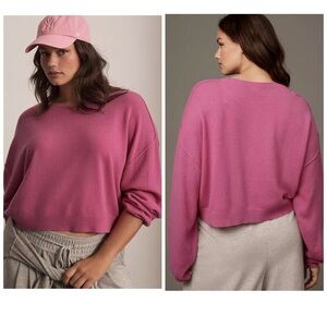 Pilcro The Alani 100% Cashmere Mock Neck Sweater Pink Anthropologie XL
